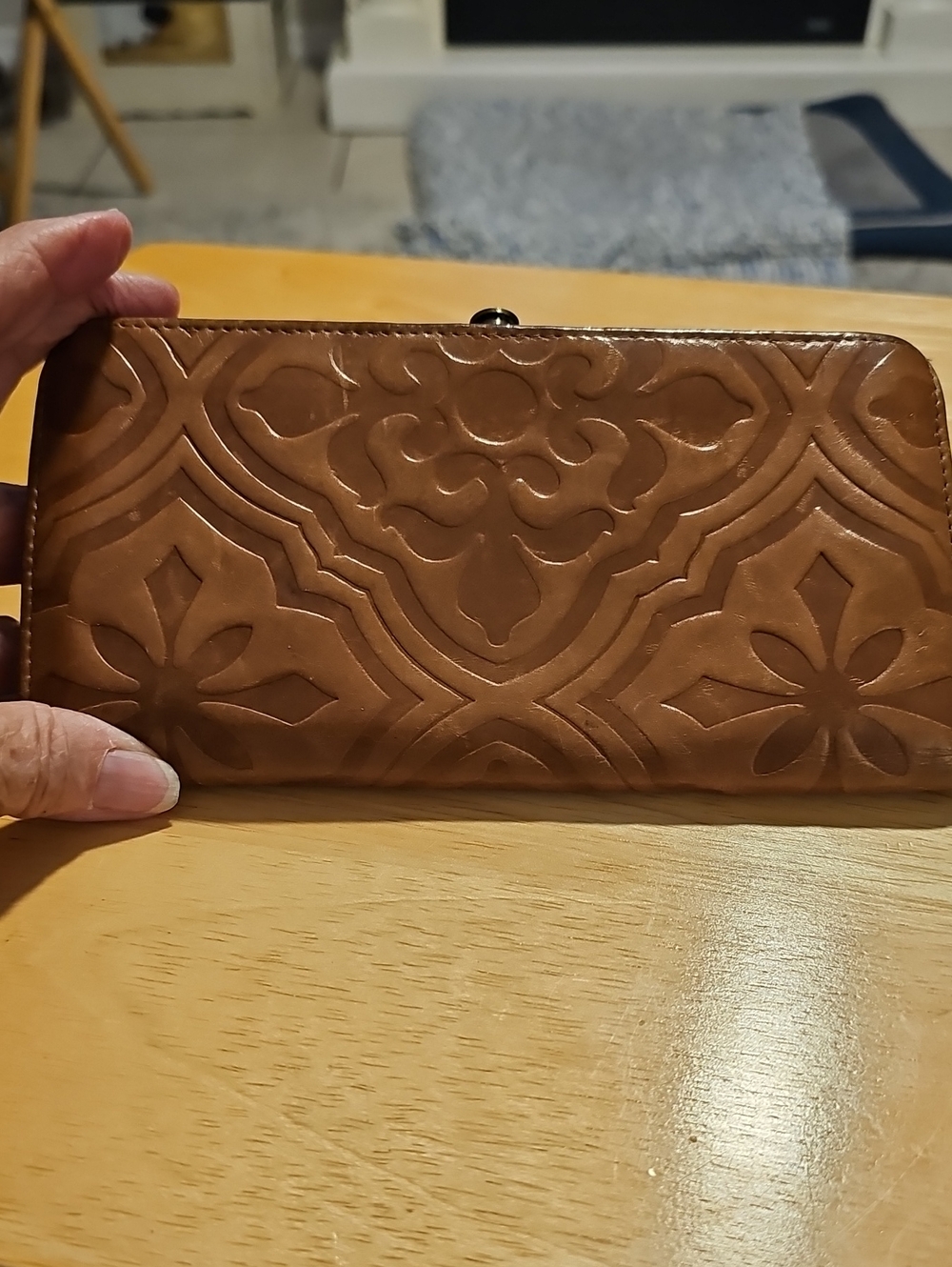 HOBO Brown Embossed Leather Wallet - Picture 3 of 6